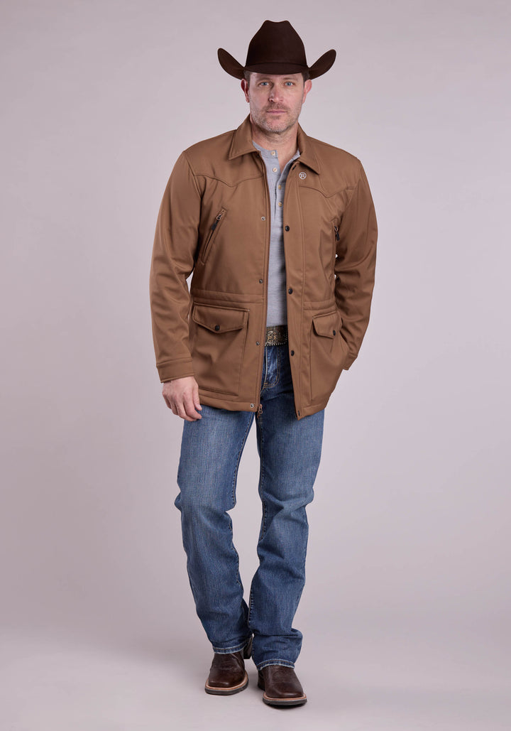 MENS JACKET ZIPPER RIPSTOP TOBACCO - BARN COAT WESTERN JACKET