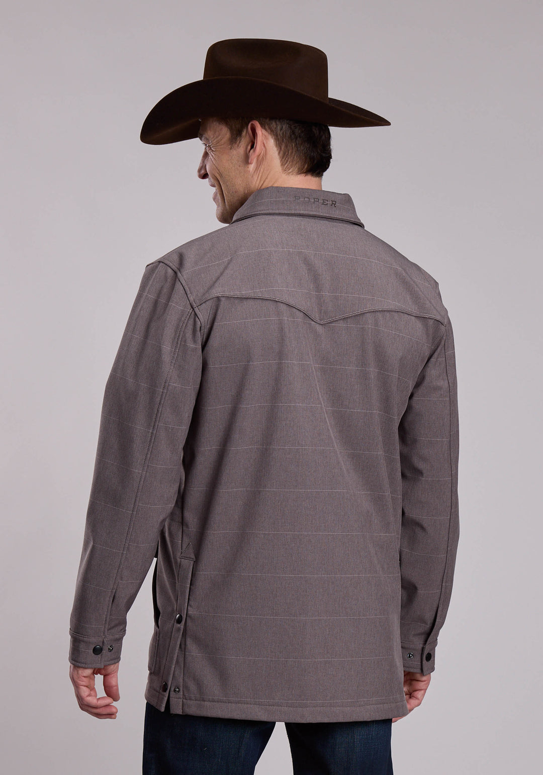 MENS ROPER COFFEE STRIPE SOFTSHELL WESTERN RIDING JACKET