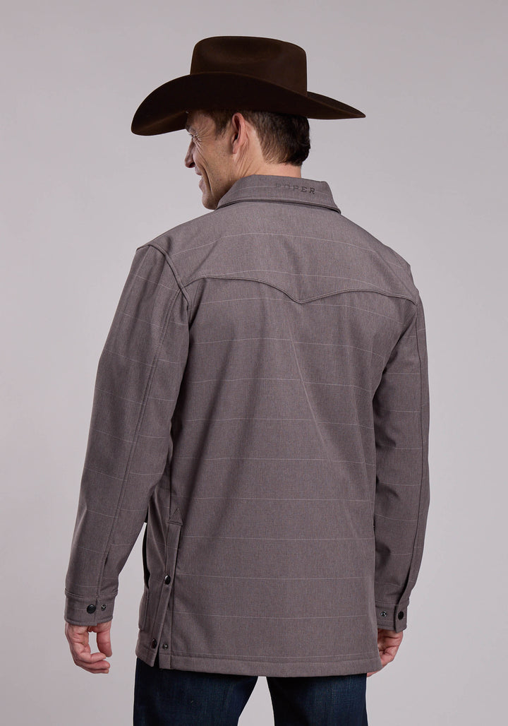 MENS ROPER COFFEE STRIPE SOFTSHELL WESTERN RIDING JACKET