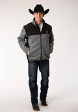 MENS HEATHERED CHARCOAL SWEATER KNIT JACKET