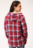 WOMENS LONG SLEEVE SNAP THERMAL LINED FLANNEL SHIRT JACKET