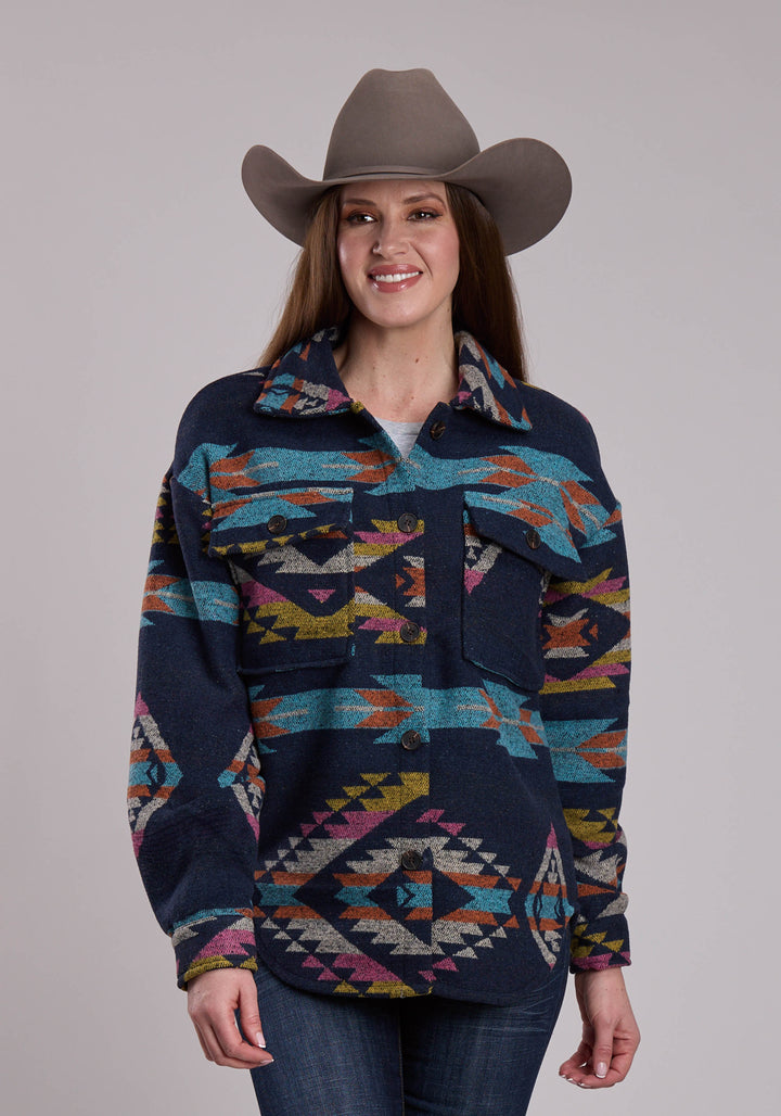 WOMENS ROPER WOVEN AZTEC WESTERN SHIRT JACKET