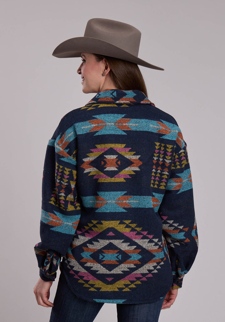 WOMENS ROPER WOVEN AZTEC WESTERN SHIRT JACKET