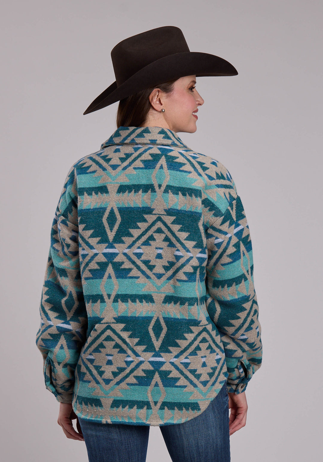WOMENS ROPER WOVEN AZTEC WESTERN SHIRT JACKET