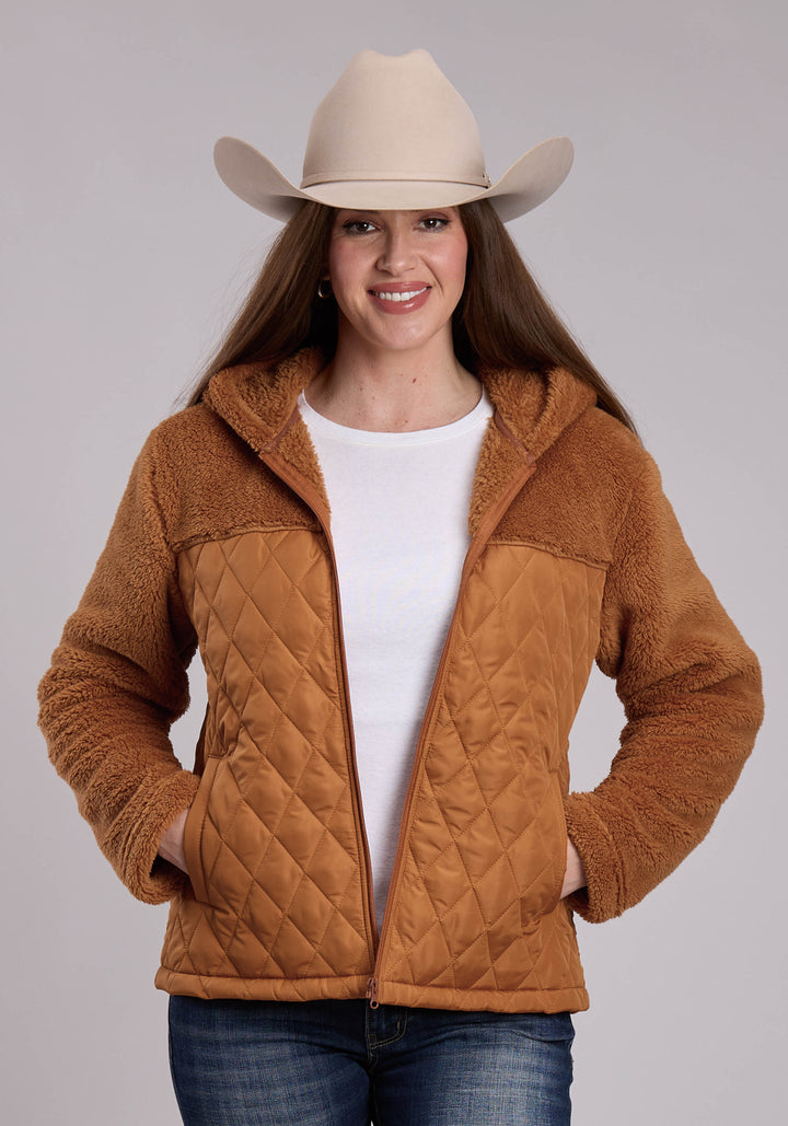 WOMENS ROPER TOBACCO TEDDY FLEECE WESTERN JACKET
