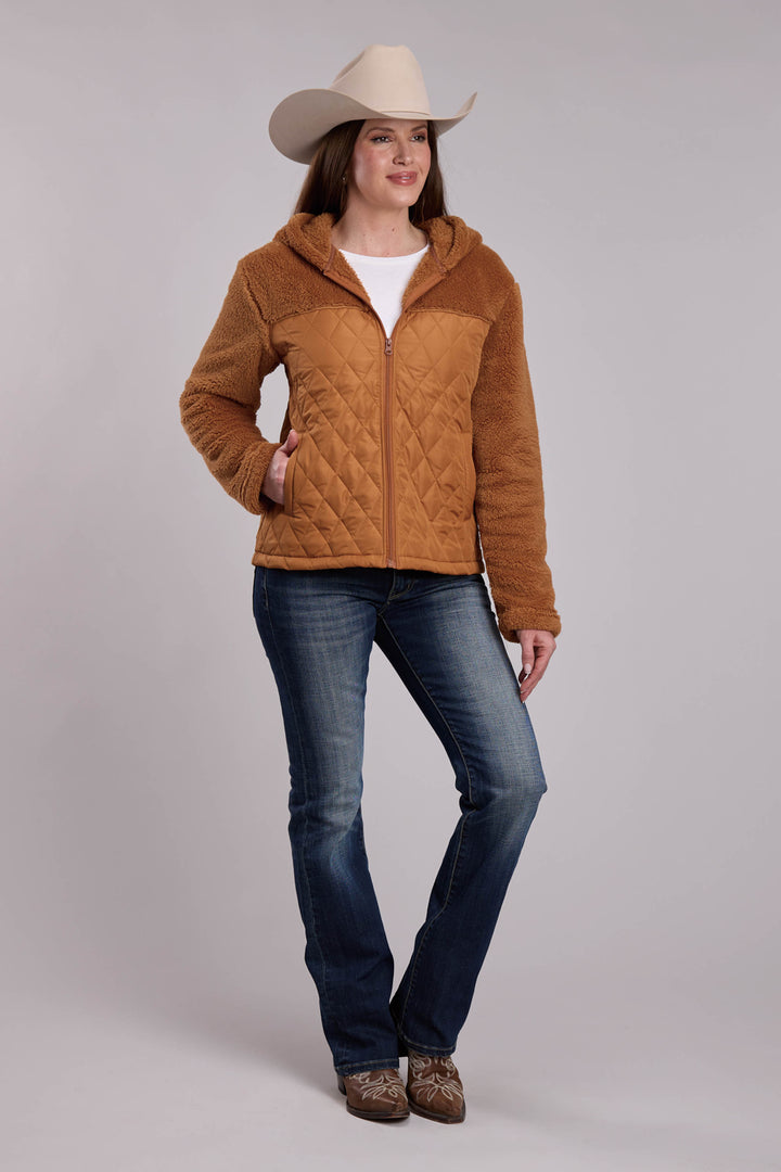 WOMENS ROPER TOBACCO TEDDY FLEECE WESTERN JACKET