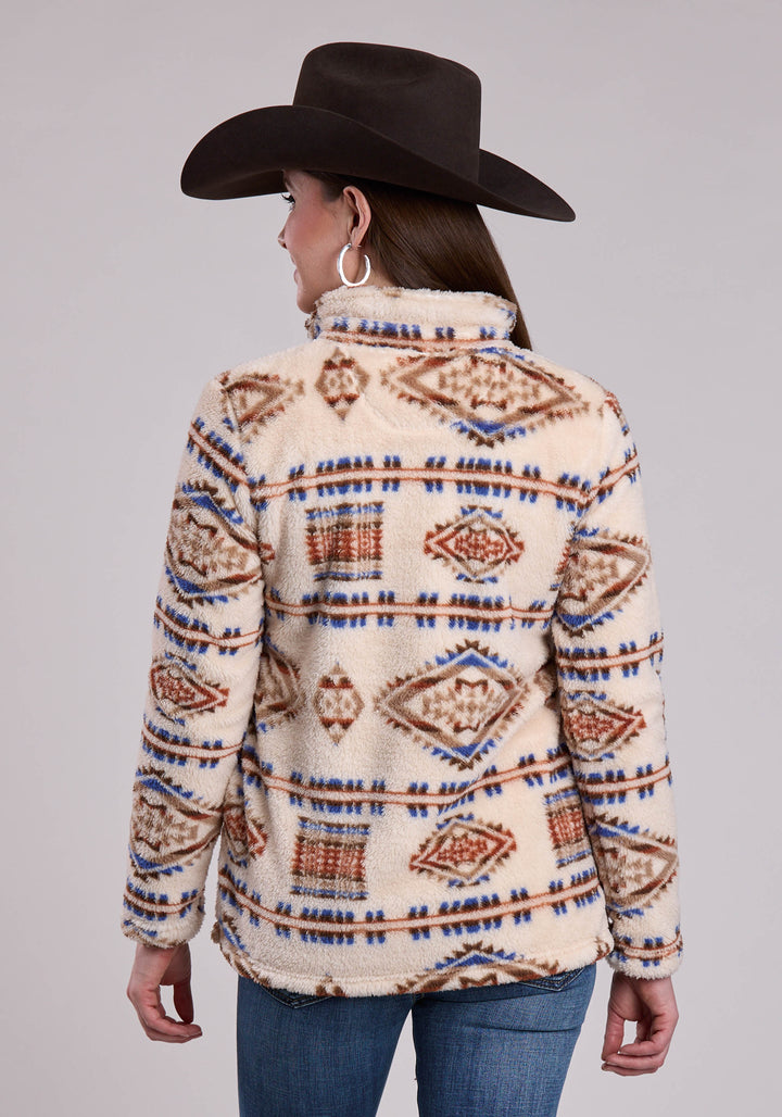 WOMENS JACKET ZIPPER 1/4 ZIP POLAR FLEECE PULLOVER WESTERN JACKET