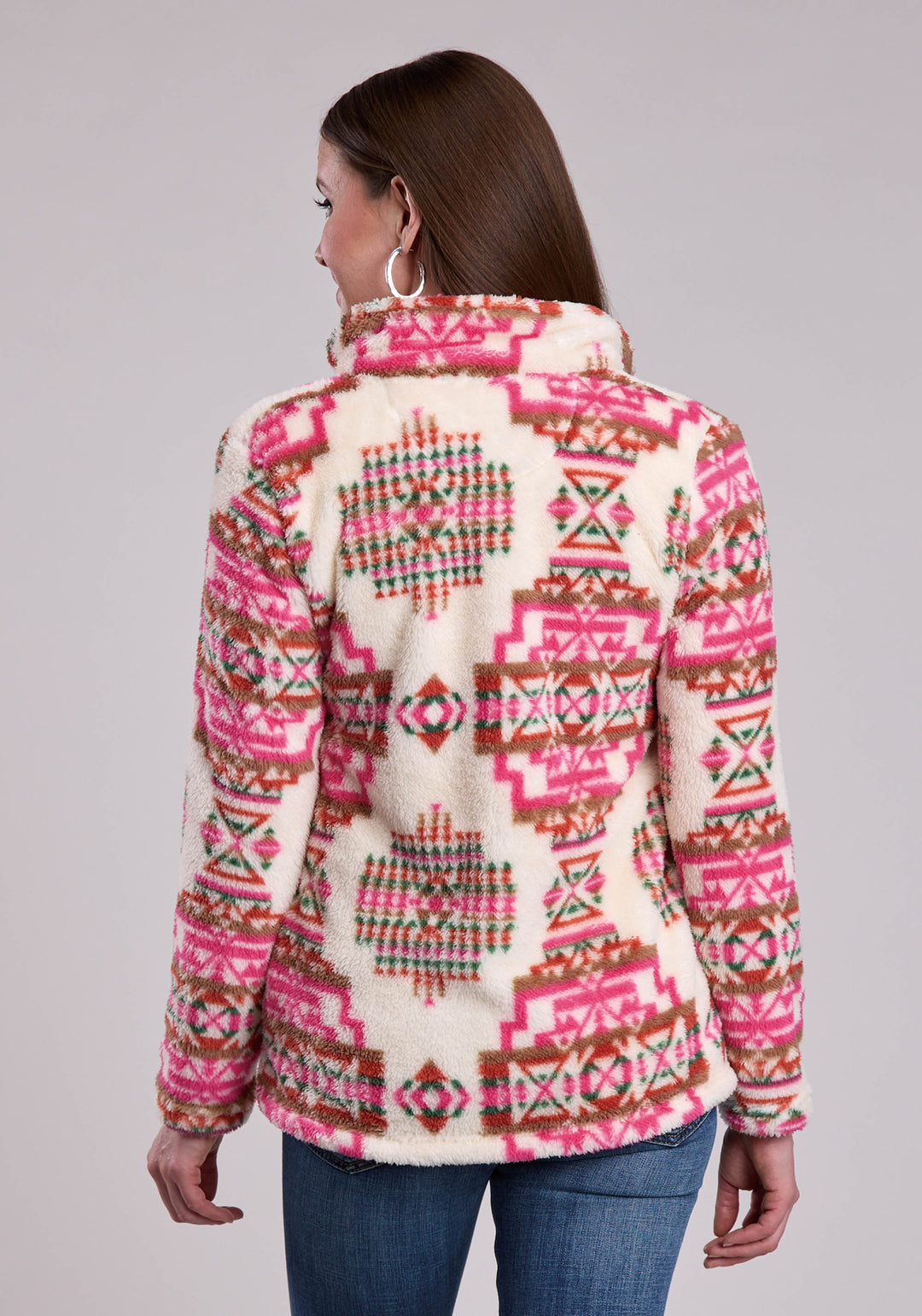 WOMENS JACKET ZIPPER 1/4 ZIP POLAR FLEECE PULLOVER WESTERN JACKET