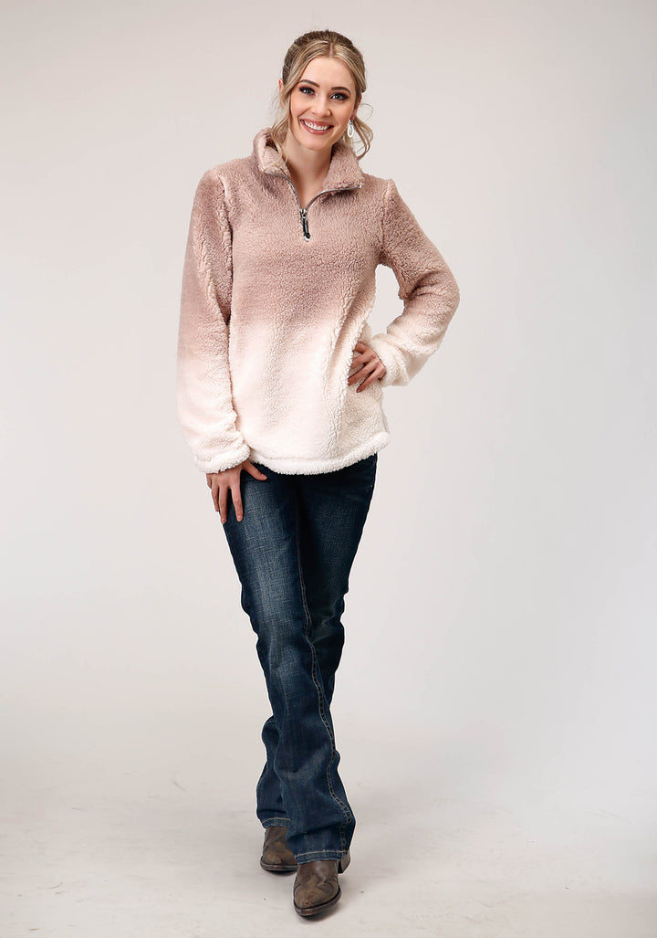 WOMENS POLAR FLEECE  DIP DYE PULLOVER