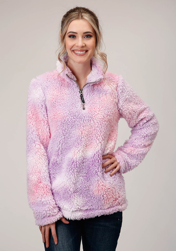 WOMENS POLAR FLEECE  TIE DYE PULLOVER