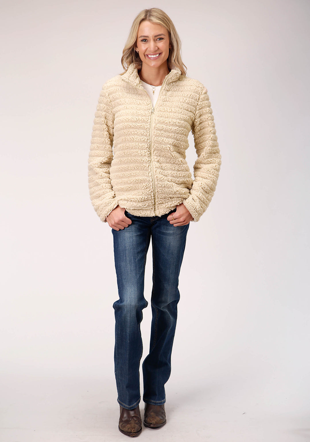 WOMENS FAUX MINK FLEECE JACKET PULLOVER