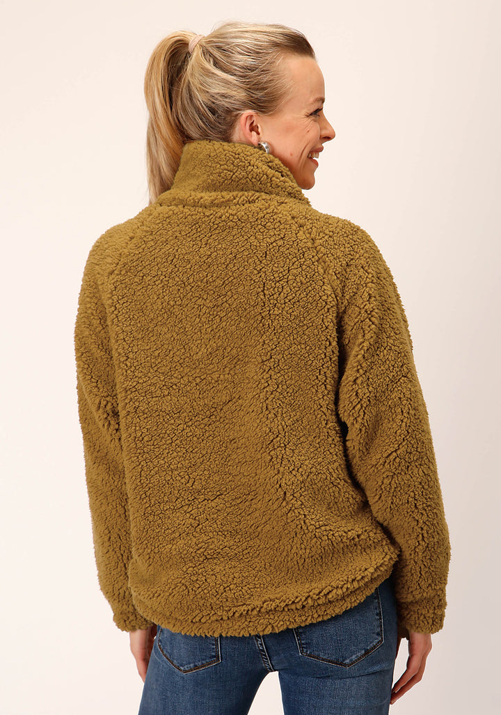 WOMENS TEDDY BEAR BROWN POLAR FLEECE PULLOVER