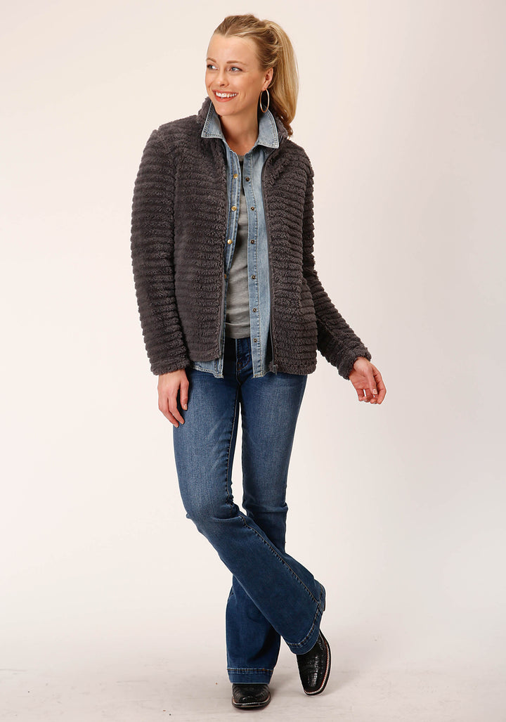WOMENS FAUX MINK FLEECE JACKET PULLOVER