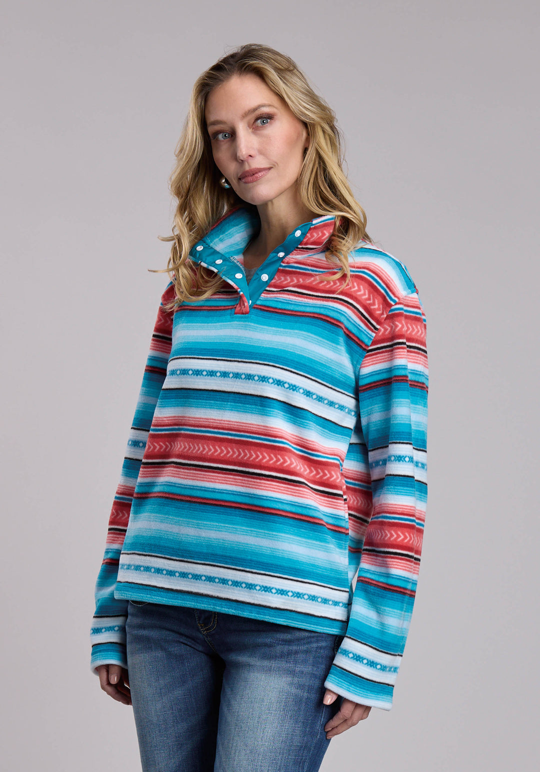 WOMENS ROPER HORIZONTAL OMBRE STRIPE WESTERN JACKET