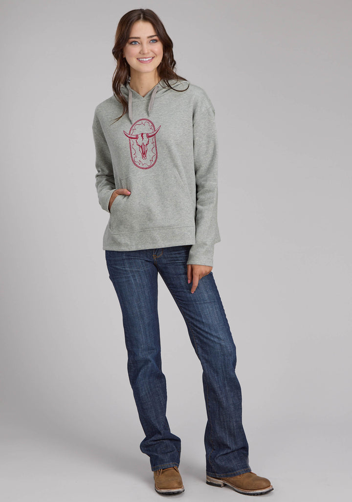 WOMENS COTTON FLEECE HOODED SWEATSHIRT PULLOVER JACKET