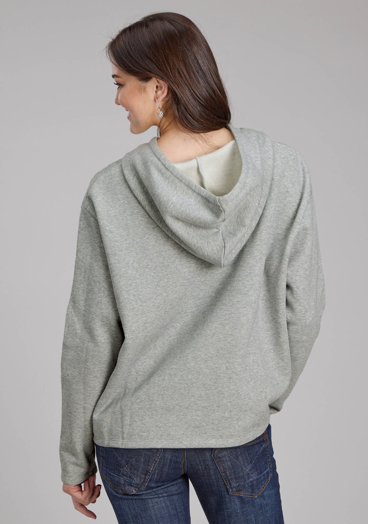 WOMENS COTTON FLEECE HOODED SWEATSHIRT PULLOVER JACKET