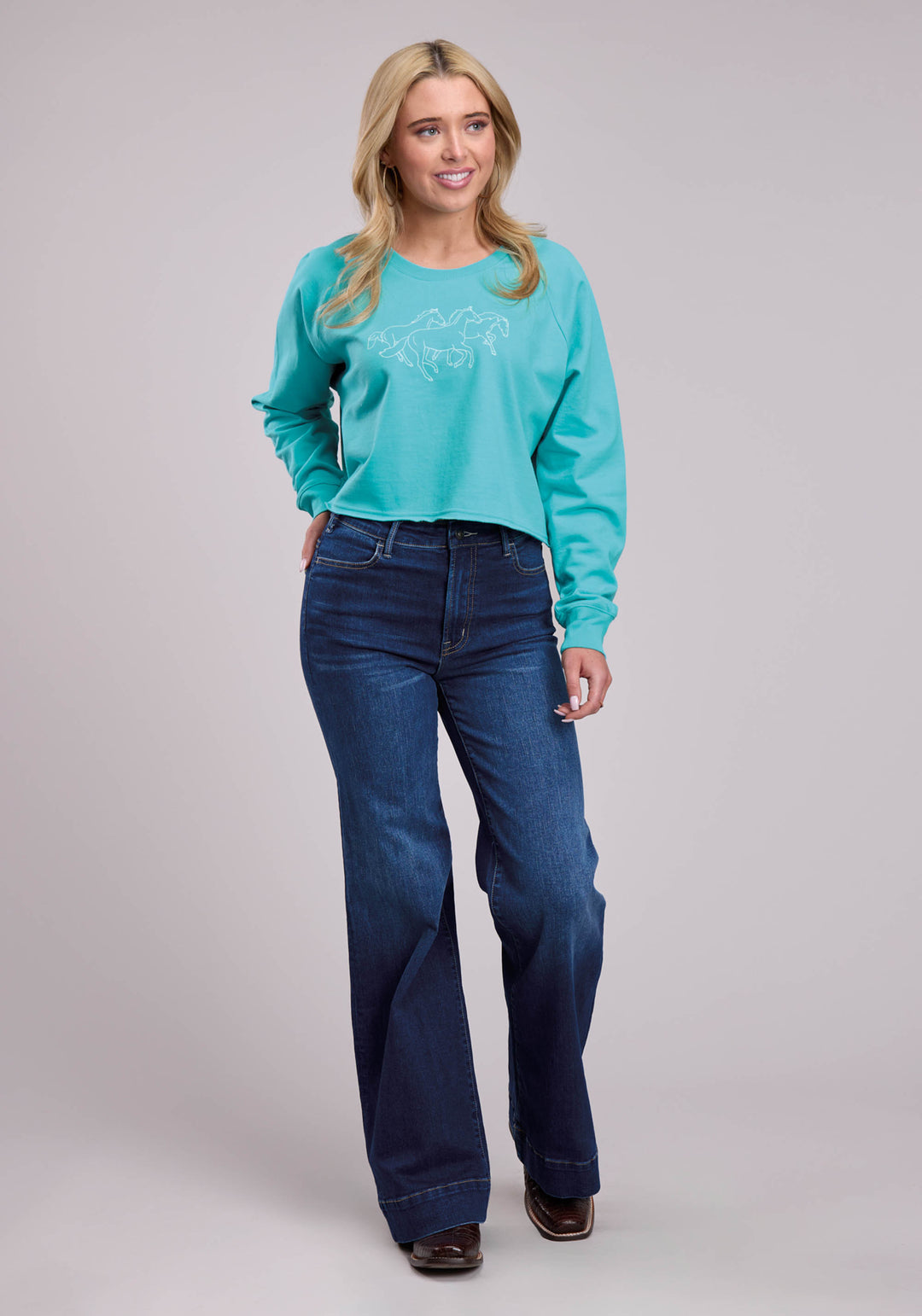 WOMENS JACKET PULLOVER COTTON FLEECE LS SWEATSHIRT WESTERN JACKET