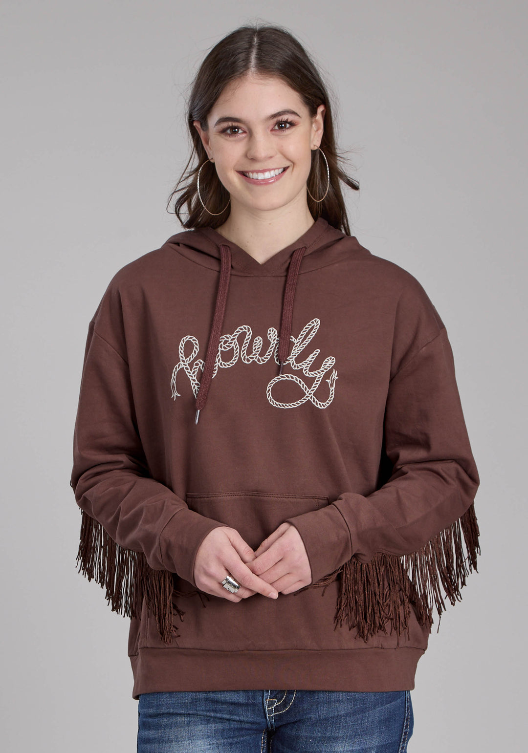 WOMENS COTTON FLEECE HOODED SWEATSHIRT PULLOVER JACKET