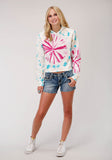 WOMENS KNIT TIE DYE FRENCH TERRY SWEATSHIRT SWEATSHIRT