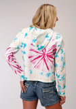 WOMENS KNIT TIE DYE FRENCH TERRY SWEATSHIRT SWEATSHIRT