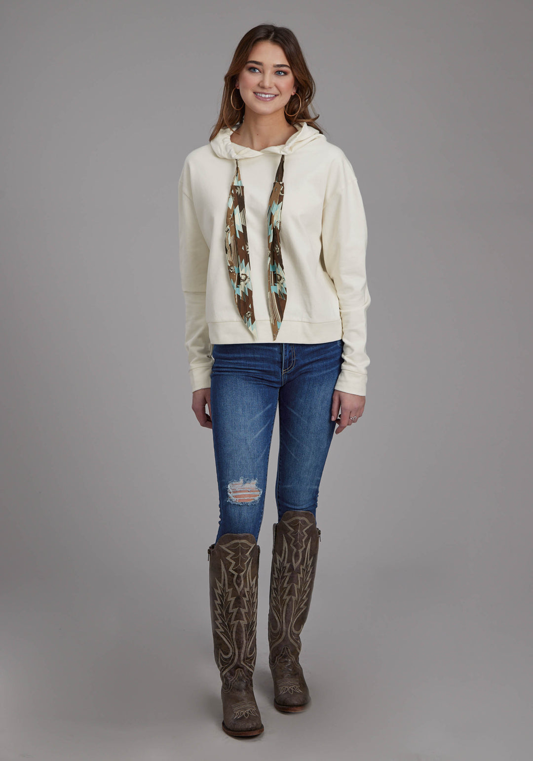 WOMENS SLOUCHIE COTTON HOODIE PULLOVER JACKET