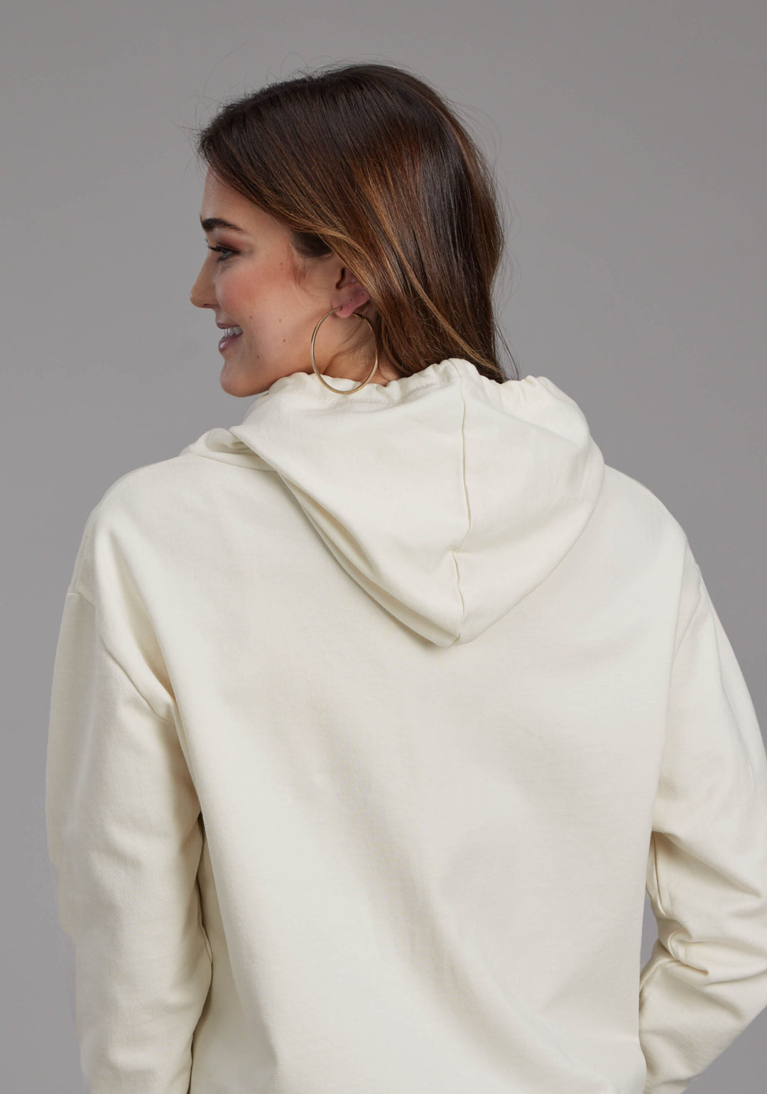 WOMENS SLOUCHIE COTTON HOODIE PULLOVER JACKET