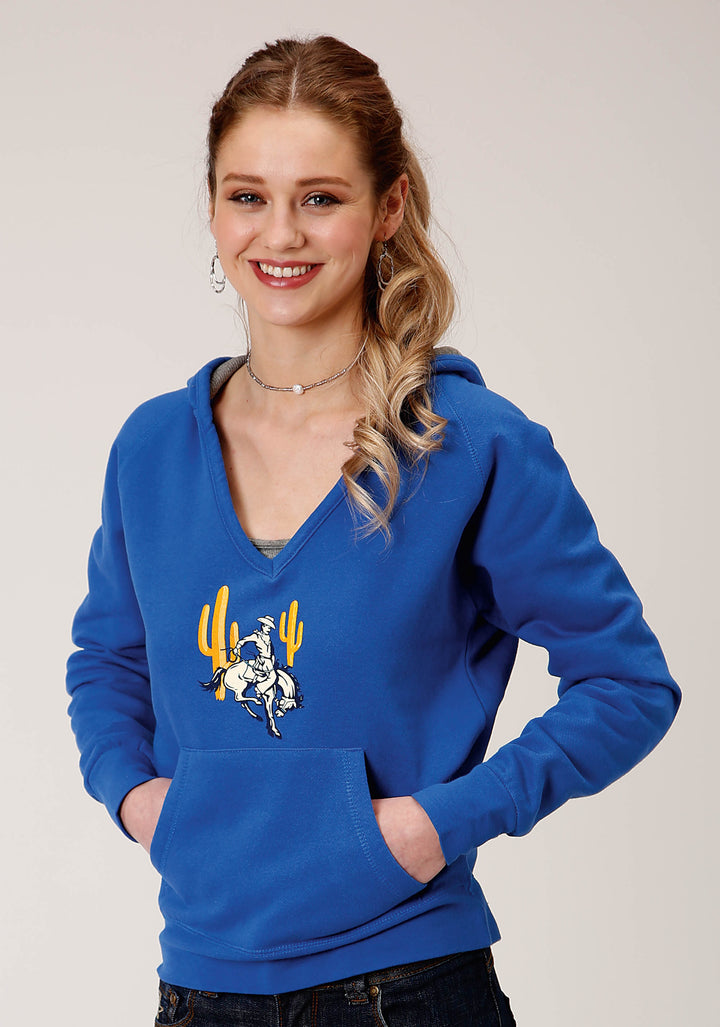 WOMENS RIDER AND CACTUS SCREEN PRINT HOODIE