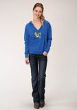 WOMENS RIDER AND CACTUS SCREEN PRINT HOODIE