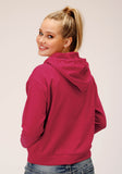 WOMENS KNIT BERRY PINK FRENCH TERRY SWEATSHIRT