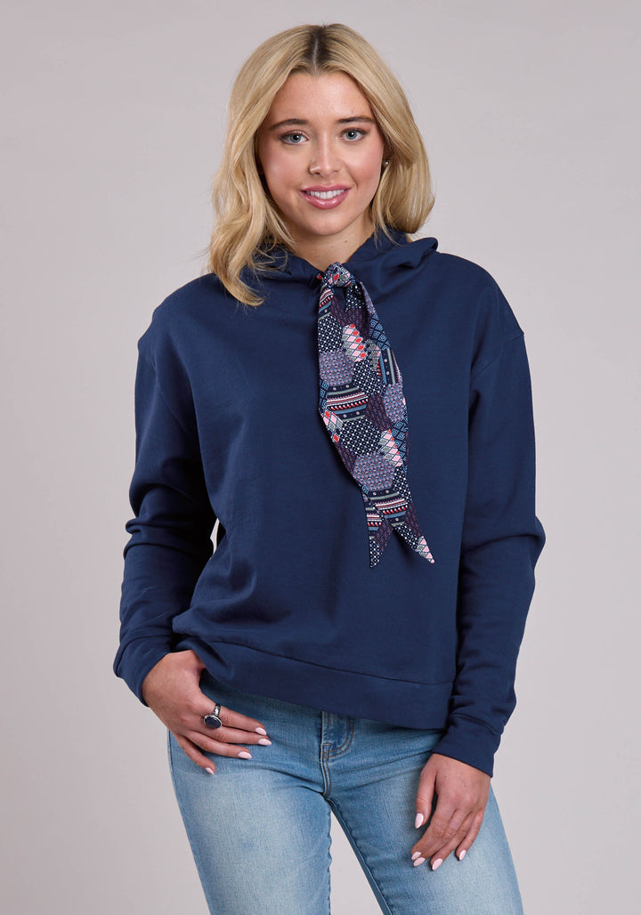 WOMENS JACKET PULLOVER COTTON FLEECE SLOUCHIE HOODIE WESTERN JACKET