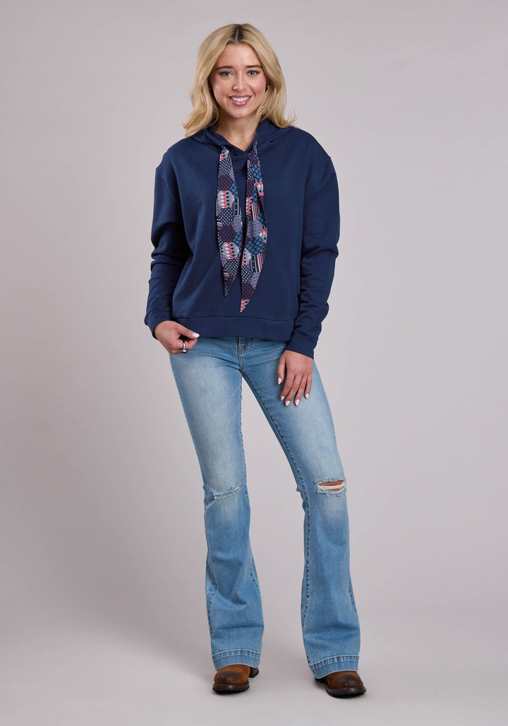 WOMENS JACKET PULLOVER COTTON FLEECE SLOUCHIE HOODIE WESTERN JACKET