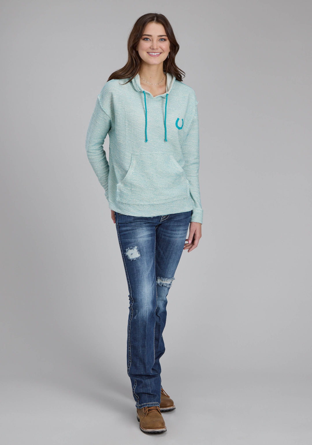 WOMENS LONG SLEEVE HOODED SWEATER PULLOVER JACKET