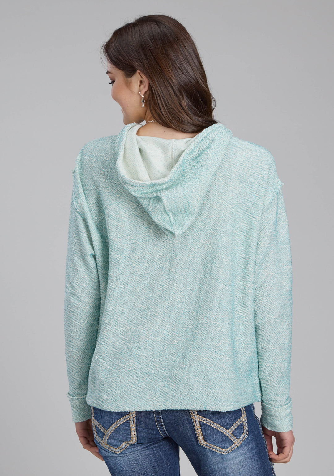 WOMENS LONG SLEEVE HOODED SWEATER PULLOVER JACKET