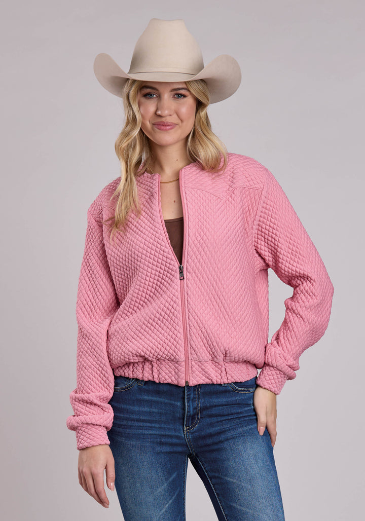 WOMENS JACKET ZIPPER QUILTED POLY ZIP WESTERN JACKET