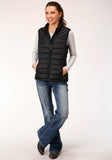 WOMENS DOWN  CUSHABLE DOWN FILLED VEST  BLACK