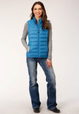 WOMENS DOWN  CUSHABLE DOWN FILLED VEST  TEAL