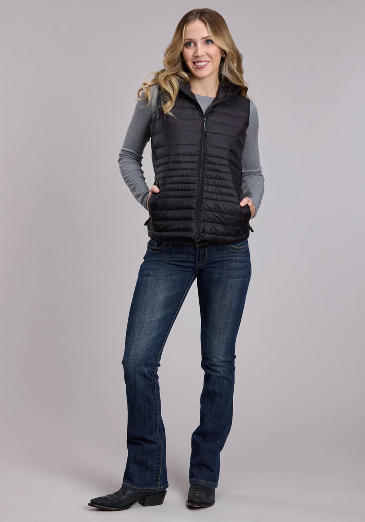 Womens Roper Crushable Down Filled Western Hooded Vest