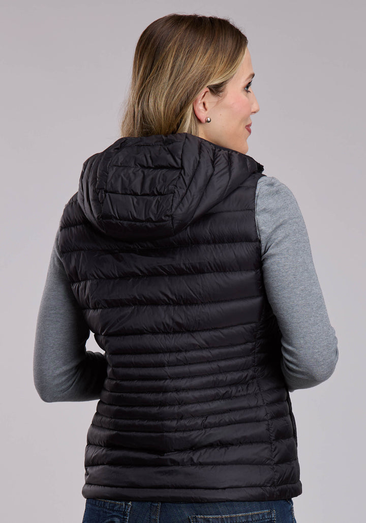 Womens Roper Crushable Down Filled Western Hooded Vest