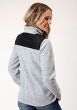 WOMENS HTHR GREY MICRO FLEECE PULLOVER