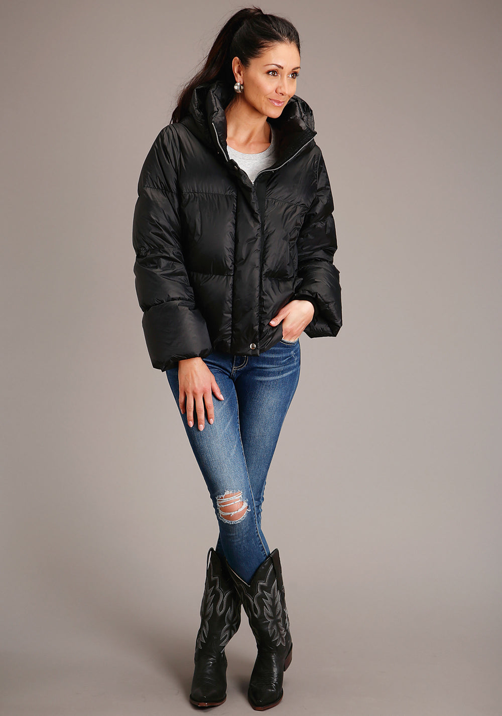 WOMENS WOMEN'S HOODED DOWN PUFFER JACKET