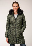 WOMENS PARACHUTE CAMO LONG DOWN JACKET