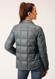 WOMENS SILVER SAGE NYLON DOWN PROOF COATED JACKET