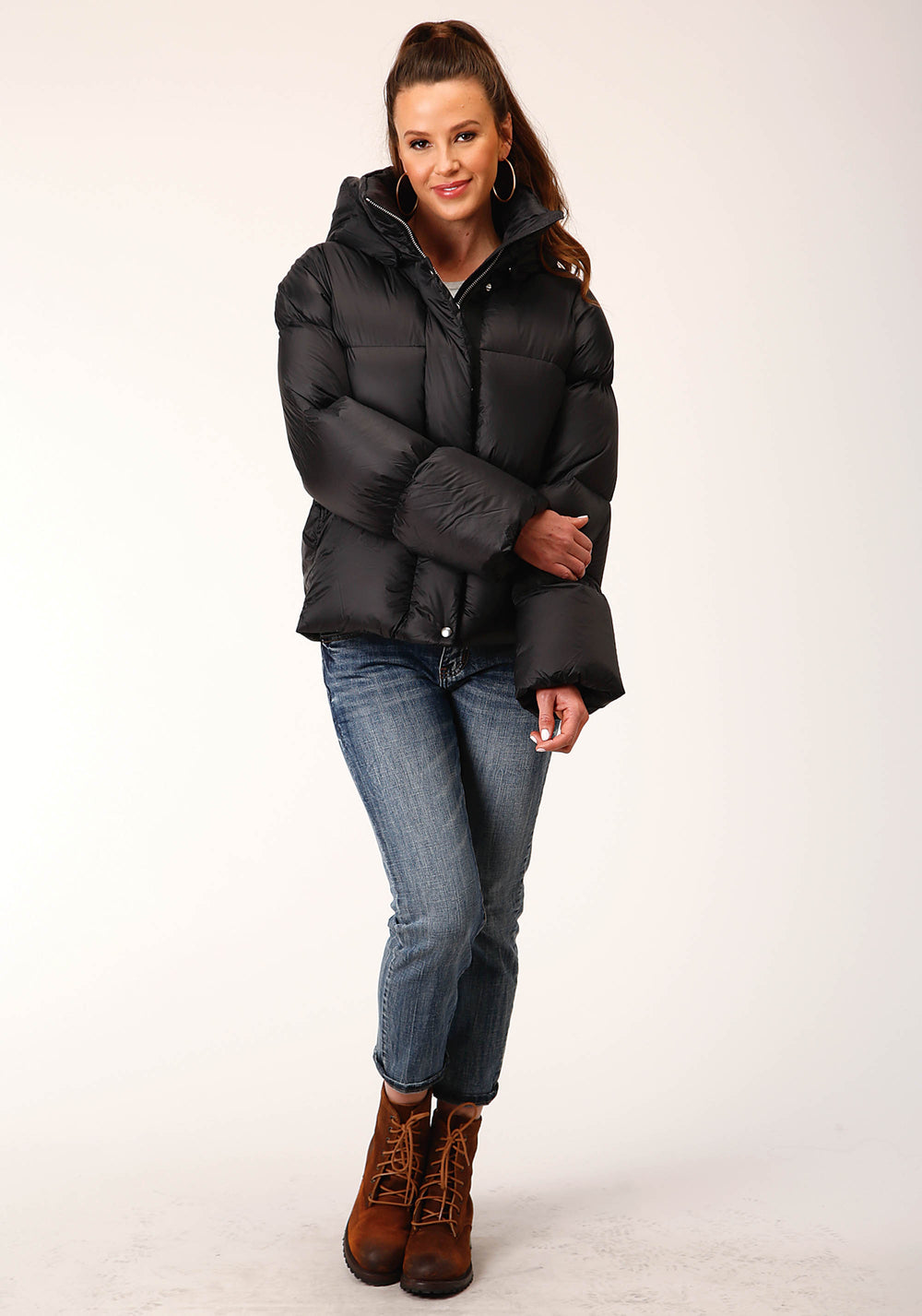 WOMENS HOODED DOWN PUFFER JACKET