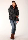 WOMENS HOODED DOWN PUFFER JACKET