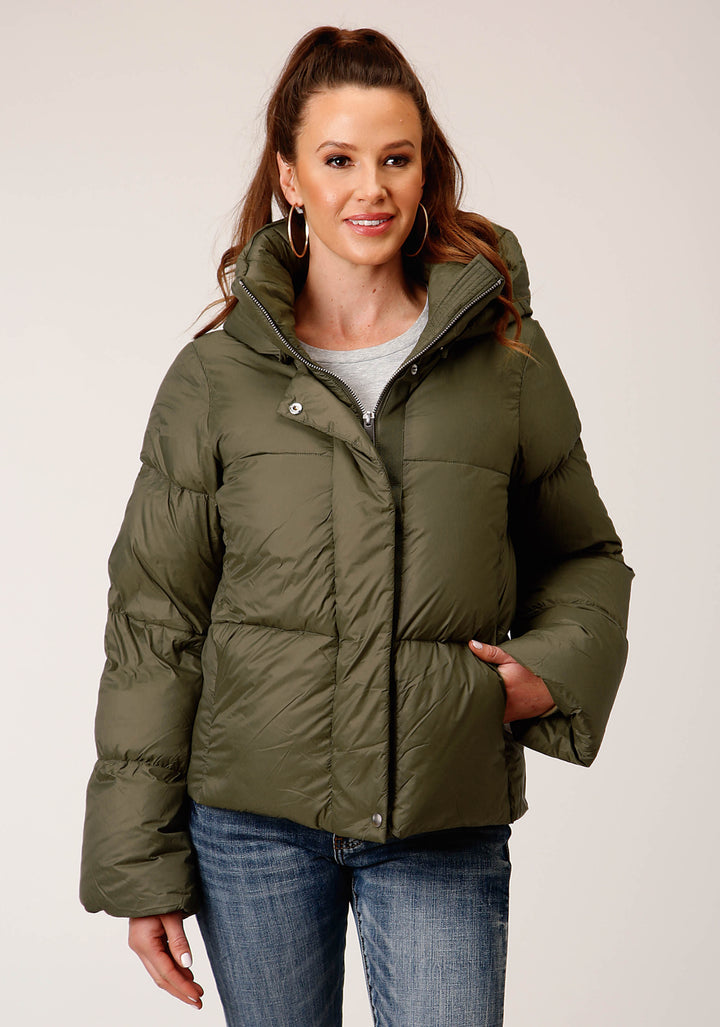 WOMENS HOODED DOWN PUFFER JACKET
