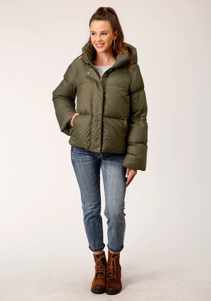 WOMENS HOODED DOWN PUFFER JACKET