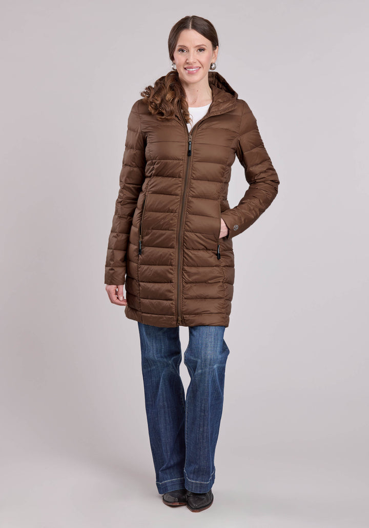 WOMENS JACKET ZIPPER NYLON DOWN PROOF COATED LONG COAT WESTERN JACKET