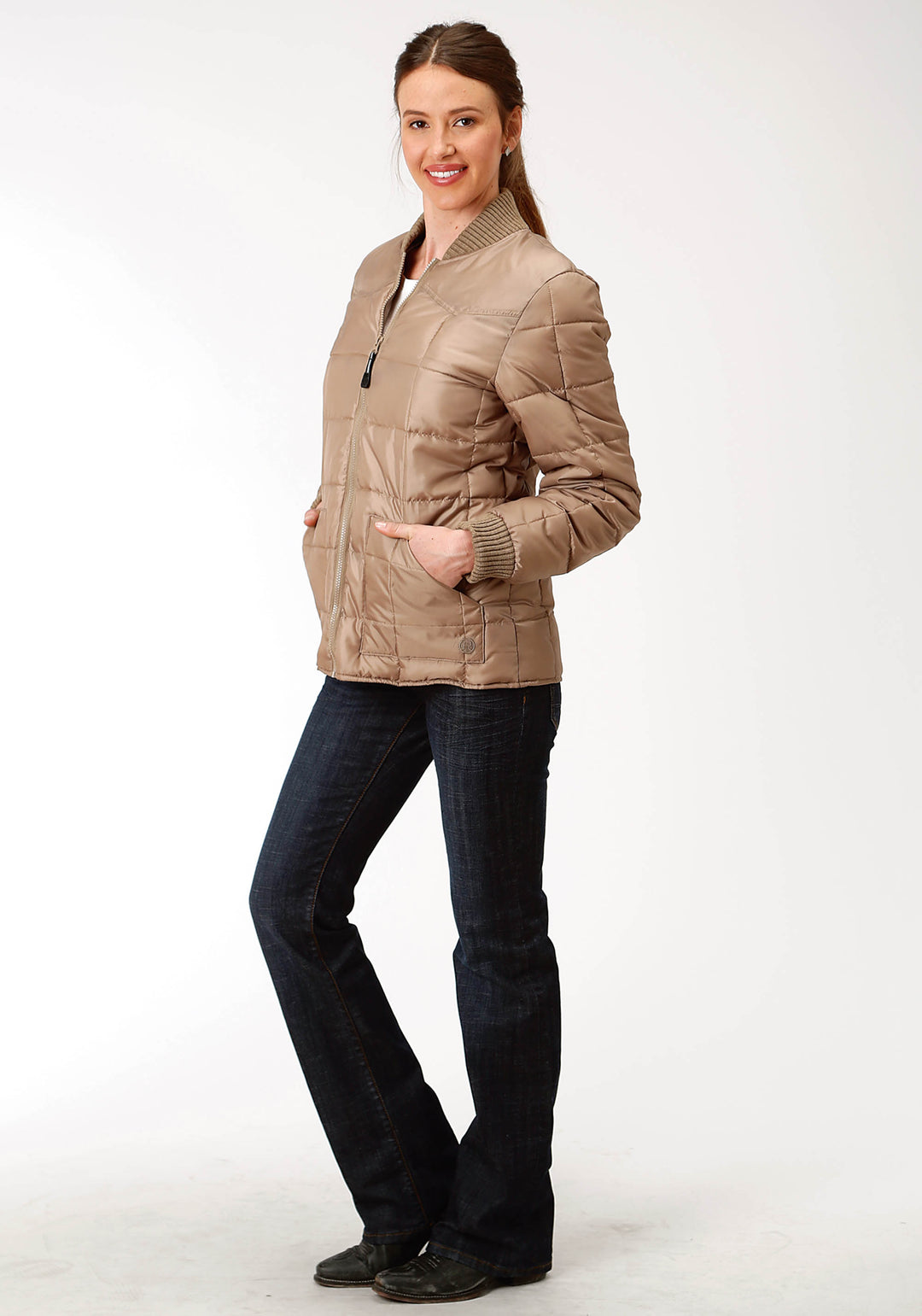 WOMENS KHAKI POLY-FILLED JACKET