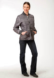 WOMENS GREY POLY-FILLED JACKET