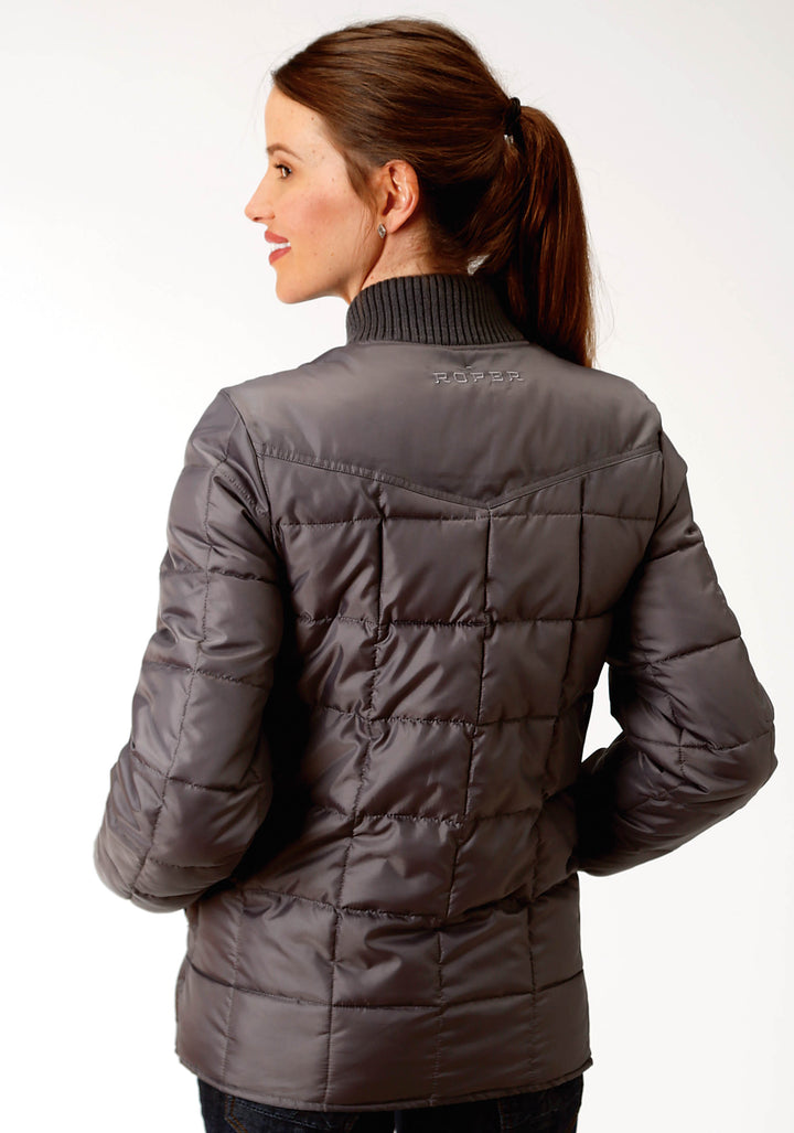 WOMENS GREY POLY-FILLED JACKET